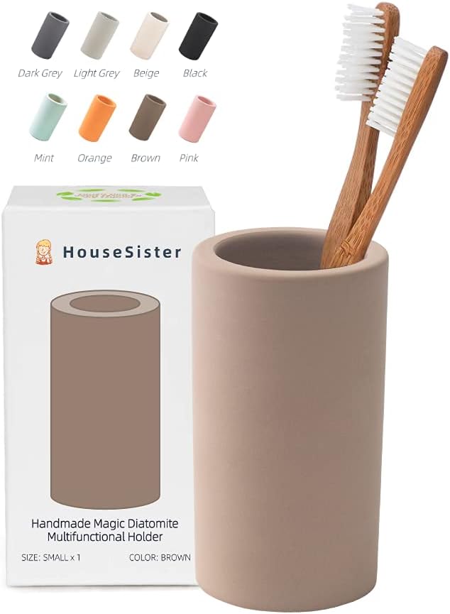 Handmade Diatomite Drying Stone Toothbrush Holder Stand | Modern Ceramic-Look by HouseSister