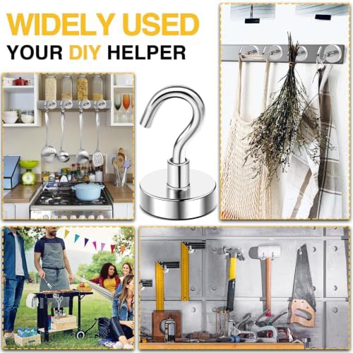 DIYMAG Magnetic Hooks, 30lbs 6pcs Cruise Cabin Essentials Heavy Duty N52 - Image 6