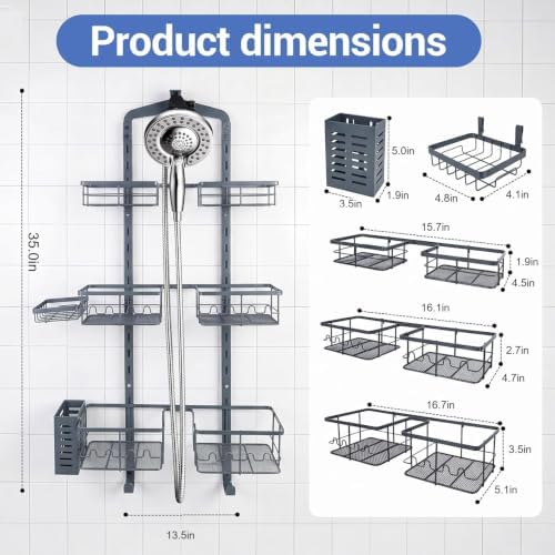 Extra Large Shower Caddy Hanging, Rust-Resistant Shower Organizer Hanging - Image 7