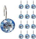 12 Pcs Bling Rhinestones Shower Curtain Hooks Bathroom Rolling Hooks by EleCharm