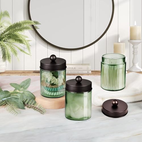 3 Pack Apothecary Jar Canisters Bathroom Vanity Organizer - Image 6