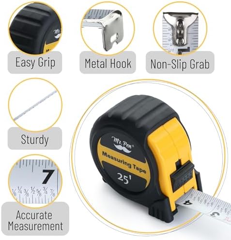 Mr. Pen- Retractable Tape Measure 25 ft, 2 Pack, Easy Read - Image 4