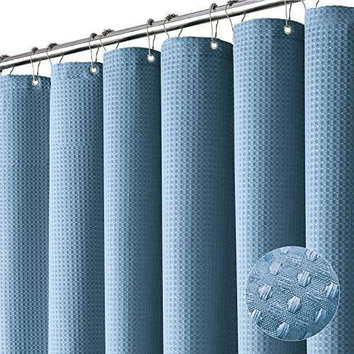 Dynamene Long Waffle Shower Curtain 256 GSM Heavy 72"x78" Moonlight Blue by Dynamene