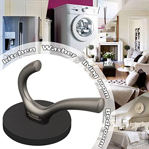 ULIBERMAGNET Strong Magnetic Double Hooks, 2 Pack Heavy Duty Sturdy Coat - Image 5