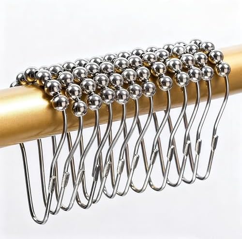 Shower Curtain Rings Hooks, Rust Proof Stainless Steel Hooks by Unknown