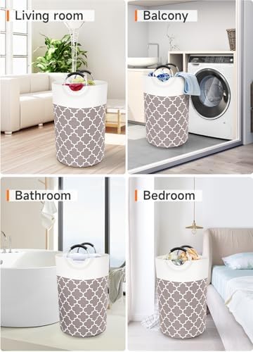 Large Laundry Basket, 75L Tall Collapsible Hamper - Image 7
