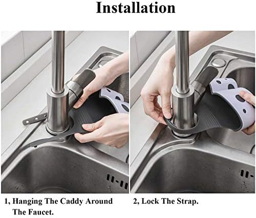 Sponge Holder for Kitchen Sink 2 Pack, Over Faucet Kitchen Sink Caddy - Image 6