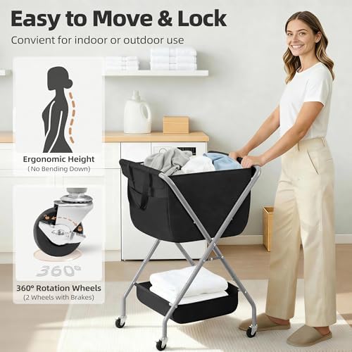 STORAGE MANIAC Collapsible Laundry Cart - Image 5