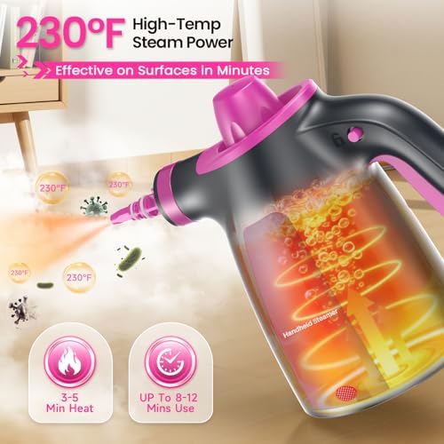 12Pcs Pressurized Handheld Steam Cleaner, Portable Deep Cleaning Steamer - Image 2