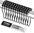 12 PCS Shower Curtain Hooks, Practical Black Shower Curtain Hooks by Unknown