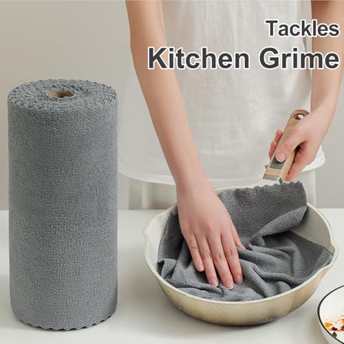 80 Pack Microfiber Cleaning Cloth Roll Reusable Paper Towels 12"x12" Tear Away - Image 6