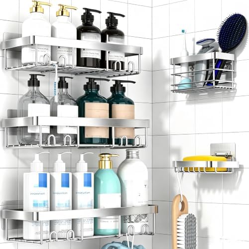 Moforoco Adhesive Shower Caddy Organizer Shelves Rack by MOFOROCO