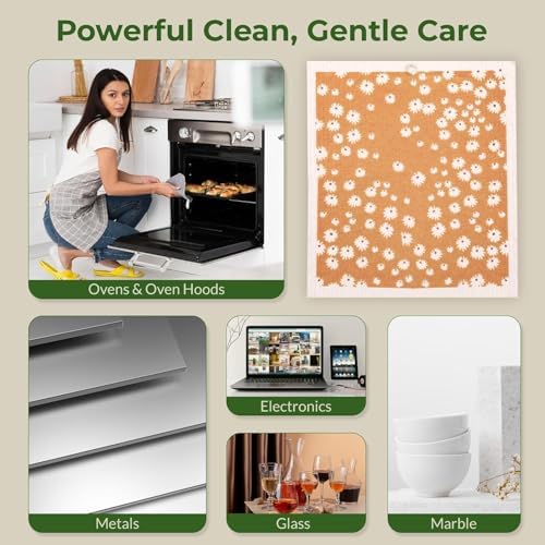 Swedish Dishcloths, 6.7x7.5 Inch, Super Absorbent, Machine Washable - Image 7