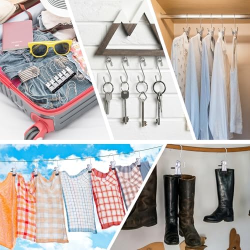 Moxweyeni 32 Pcs Hook 16 Boot Hanger Clips 16 S Hooks Non Slip Rubber Laundry - Image 7