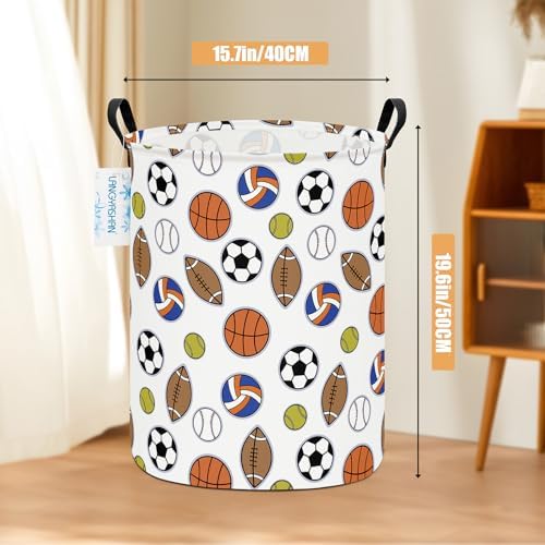 Round Laundry Basket Collapsible Storage Hamper Organizer Colorful Balls - Image 2