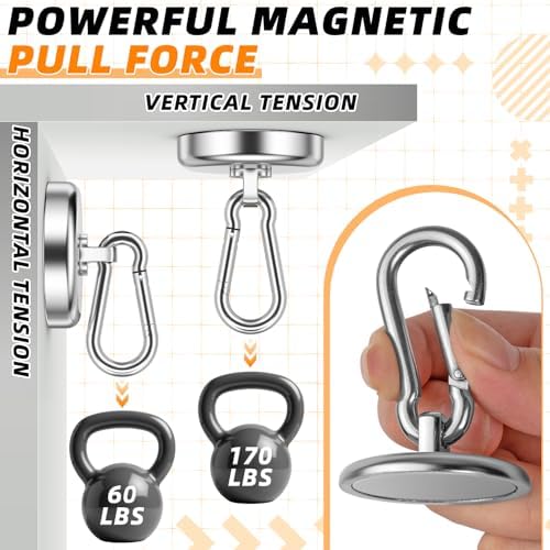 FINDMAG Magnetic Hooks Heavy Duty 170 LBS, Strong Magnetic Hooks, 4 Pack - Image 7