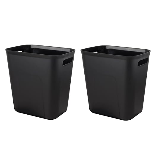 Plastic Small Bathroom Trash Can Wastebasket, 3.5 Gallon, 2 Pack | Compact by UUJOLY