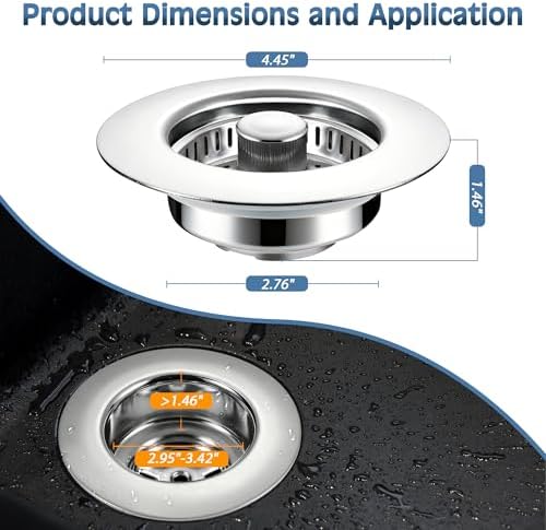 TGOSOMT Kitchen Sink Drain Strainer Stopper, Anti-Clog & Quick Drain - Image 5