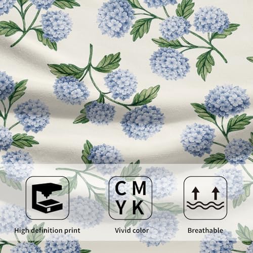 2 Pack Blue Hydrangea Floral Hand Towels - Image 7