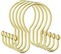 OEH Shower Curtain Hooks, Metal Shower Curtain Hangers, Double Hook Gold Shower by OEH