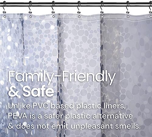 LiBa Shower Curtain PEVA 8G, 72x72 Inch Clear Pebbles - Image 3