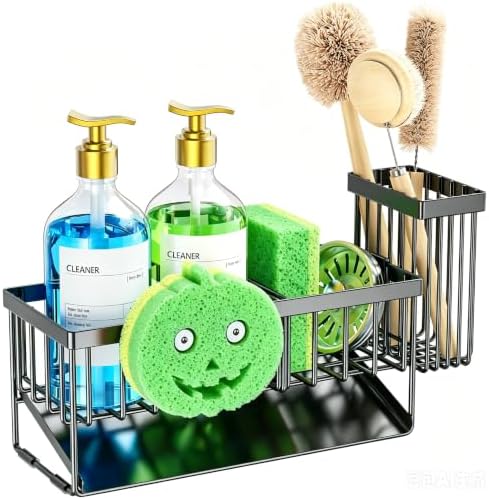 Cisily 9.25'' ponge Holder for Kitchen Sink, Smiley Face Sink Caddy - Image 6