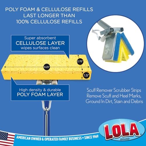 LOLA Cellulose SqueezeMatic Butterfly Sponge Mop Refill, 6 Pack, Refill Head - Image 2