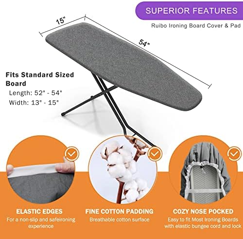 Ruibo Ironing Board Cover and Pad Extra Thick Heavy Duty Padding 4 Layers - Image 3