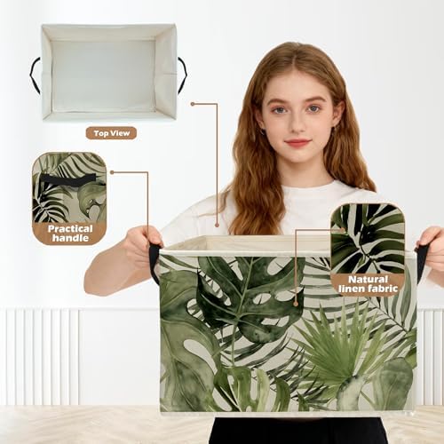 Boho Tropical Botanical Storage Box Bins, Decor - Image 2
