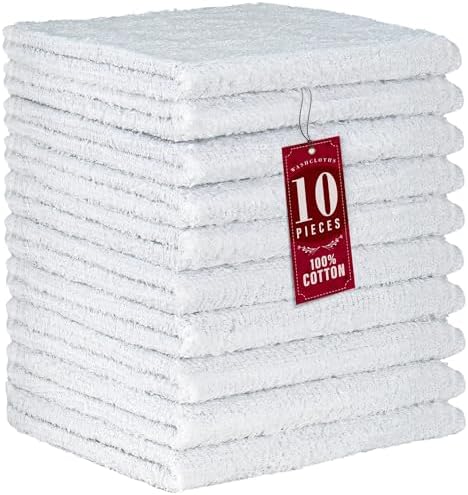 DecorRack 100% Cotton Washcloths 12x12 in by DecorRack