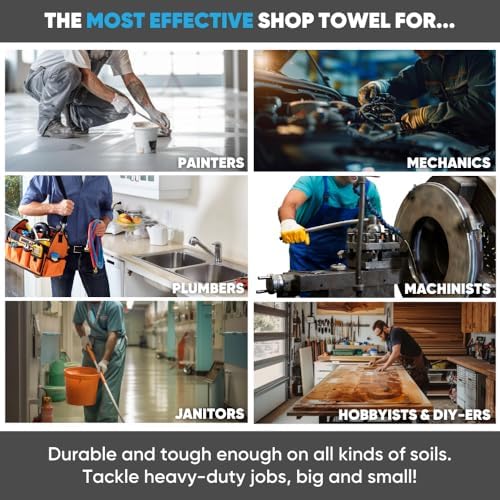 Black Microfiber Shop Towels | MWipes Reusable Shop Rags | 50 Rags in a Box | - Image 5