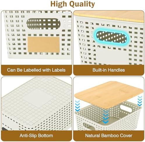 Stackable Storage Baskets: 8 Pack Plastic Baskets Bins - Image 3