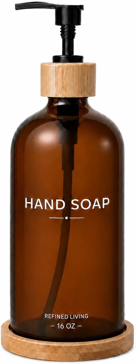 Dish Soap Dispenser, 16OZ Glass Kitchen Soap Dispenser by INFF