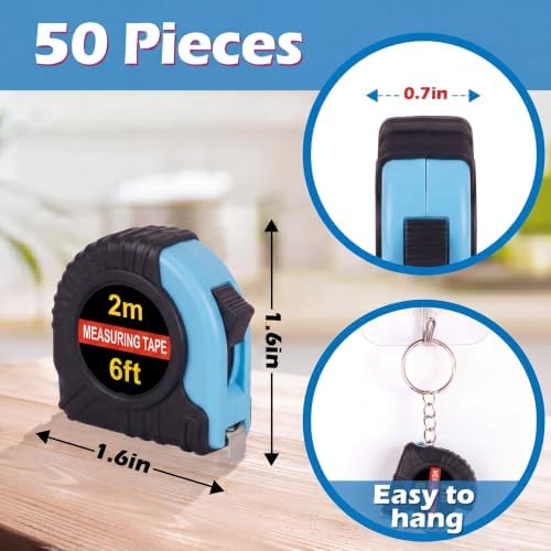 Kanayu 50 Pcs Mini Tape Measure Keychains 6 ft Small Retractable Measuring Tape - Image 2