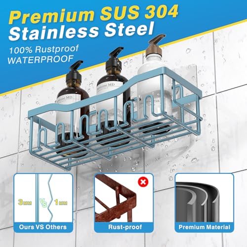 EUDELE Shower Caddy 2 Pack, Adhesive Shower Organizer - Image 5