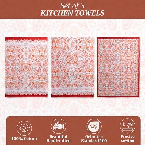 Maison d' Hermine Kitchen Towels Set of 3 Reusable 100% Cotton 27.50" x 20" - Image 2