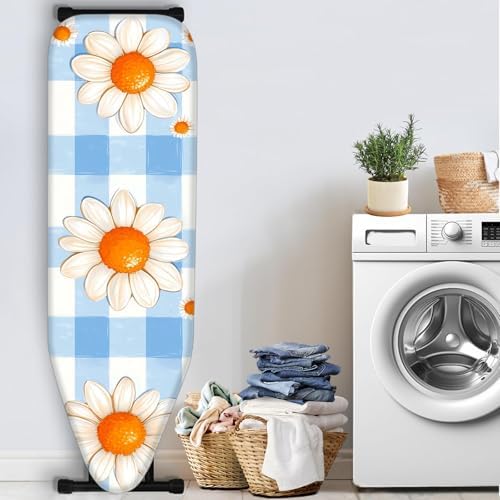 Nuxovilar Blue Gingham Daisies Ironing Board Cover 15x54 Polyester - Image 3