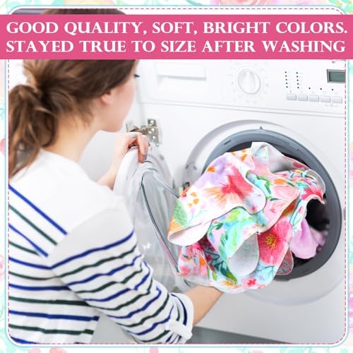 36 Pack Reusable Cloth Kitchen Paper Towels, Bright Flowers - Image 5