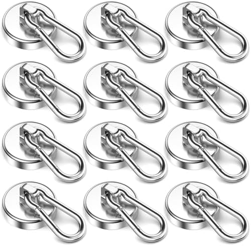 FINDMAG Heavy Duty Magnet Hooks 100 LBS, Strong Magnetic Hooks, 12 Pack by FINDMAG