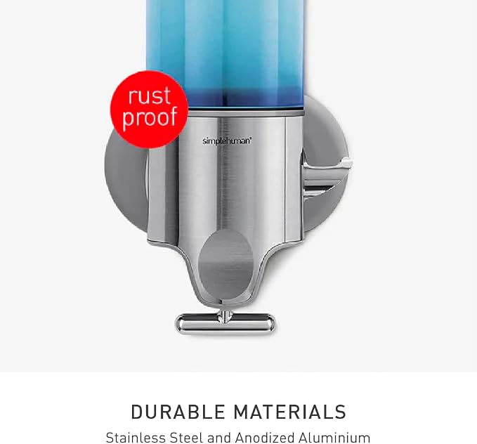 simplehuman Single Wall Mount Pump, Hotel-Grade Refillable Shower Soap Dispenser - Image 5