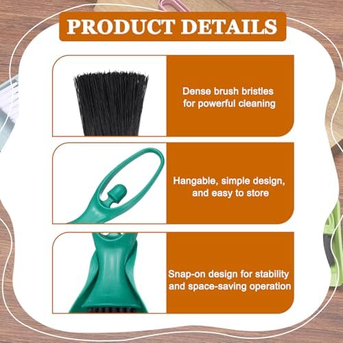 uxcell 2 Pcs Mini Dustpan and Brush Set, Small Broom and Dustpan Set - Image 3