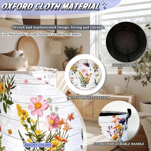 Hawaii Floral Laundry Basket Oxford Cloth Foldable Hamper 18.9x16.5 Inch - Image 6