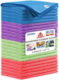 Microfiber Cleaning Cloth, 24 Pack Cleaning Rags, Reusable Microfiber Towels by HOMERHYME