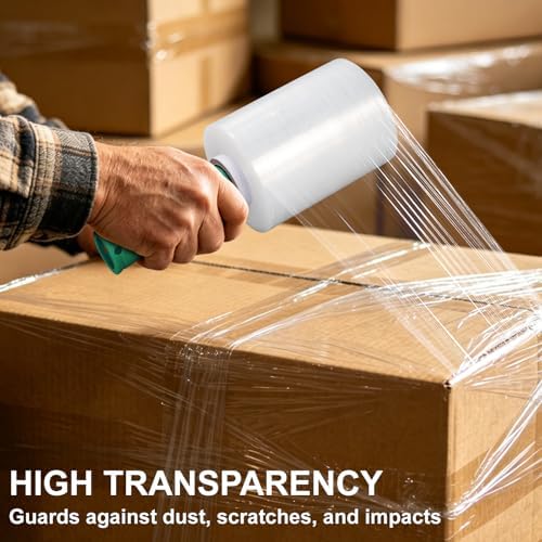 Mini Clear Stretch Wrap Film 5.1" x 1000ft 2 Pack 80 Gauge Heavy Duty - Image 3