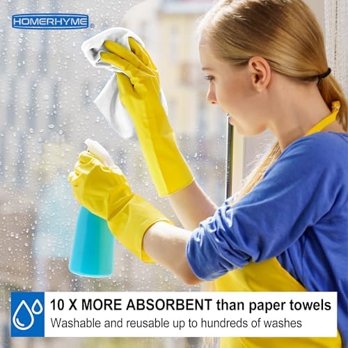 Microfiber Cleaning Cloth, 12 Pack White Cleaning Rags, Reusable Microfiber - Image 4