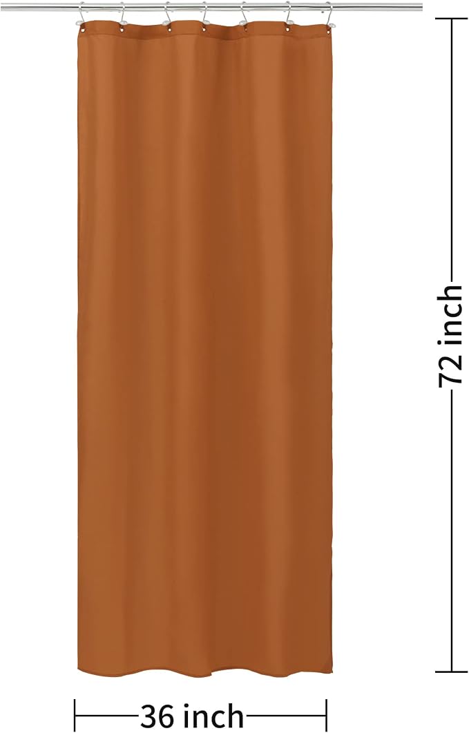 ALYVIA SPRING Stall Waterproof Fabric Shower Curtain or Liner Orange - Image 7