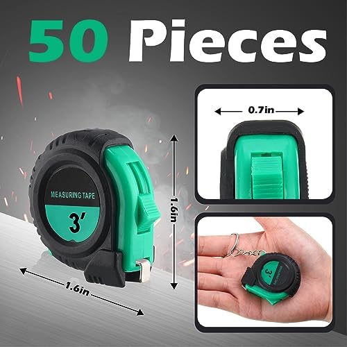 Kanayu Mini Tape Measure Keychains 3 ft Small Retractable Measuring Tape Bulk - Image 2