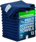 MW PRO Microfiber Cleaning Cloths Dark Blue 12 Pack, 12x12 by MicrofiberWholesale