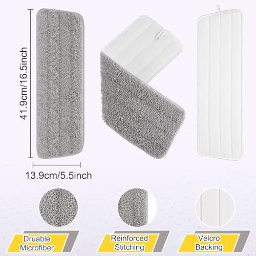 16.5 Inch Reusable Mop Pads Microfiber Spray Mop Replacement Heads - Image 3