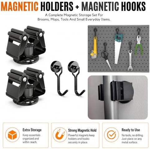 3-H 2 Pack Magnetic Broom Holder - Image 6